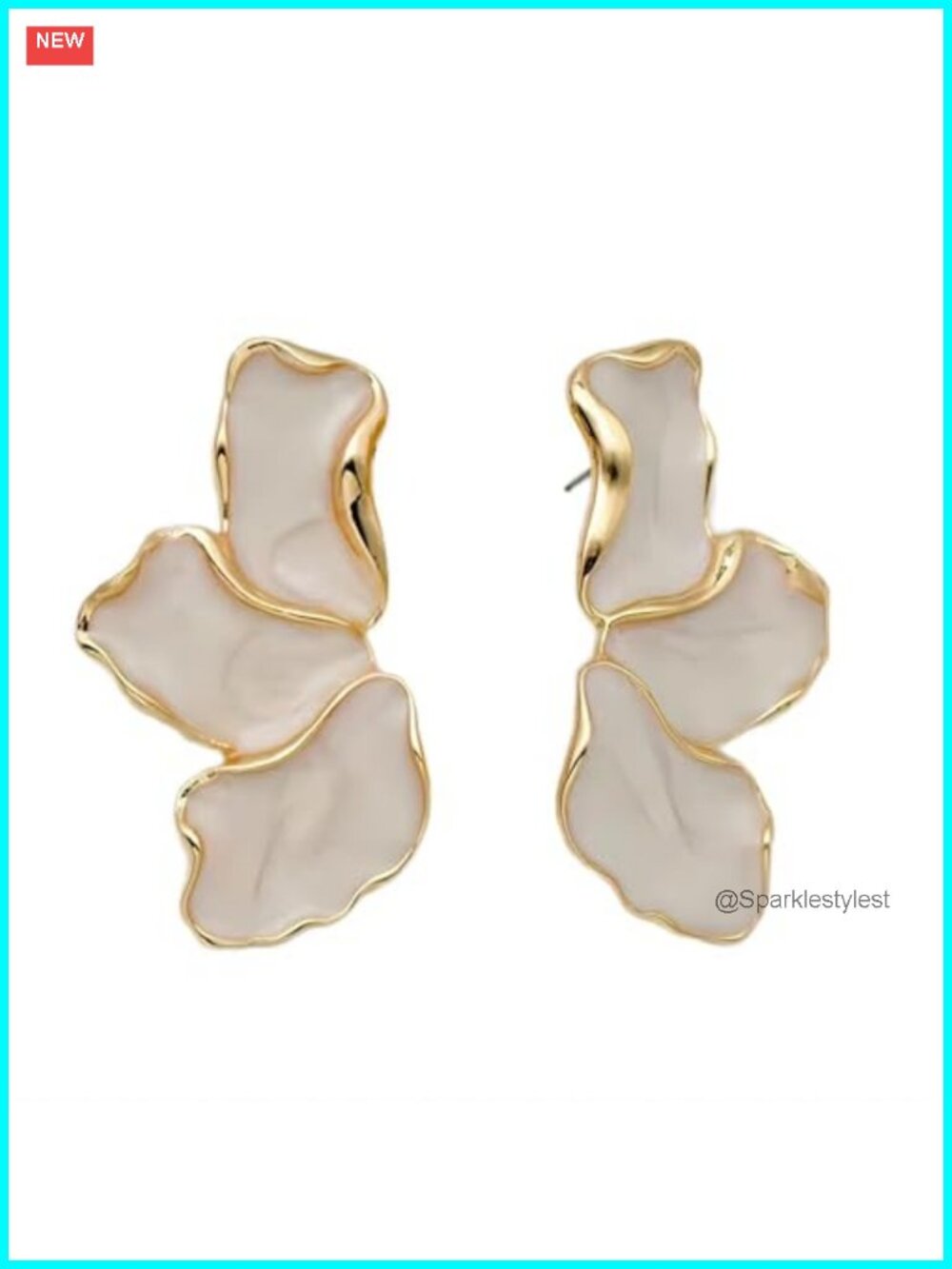 Irregular Petal Dangle Earrings Stainless Steel Statement Flower Jewelry